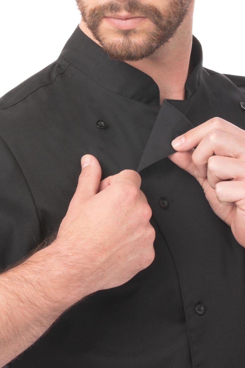 Chef Works معطف الطهاة للرجال من شيف ووركس أفينيون بيسترو، أسود، كبير جداً - Image 2